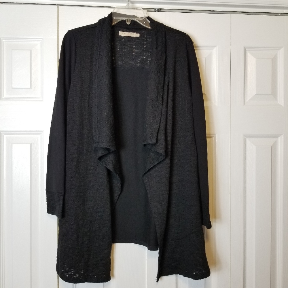 Max Jeans Waterfall Drape Open Cardigan Sweater
